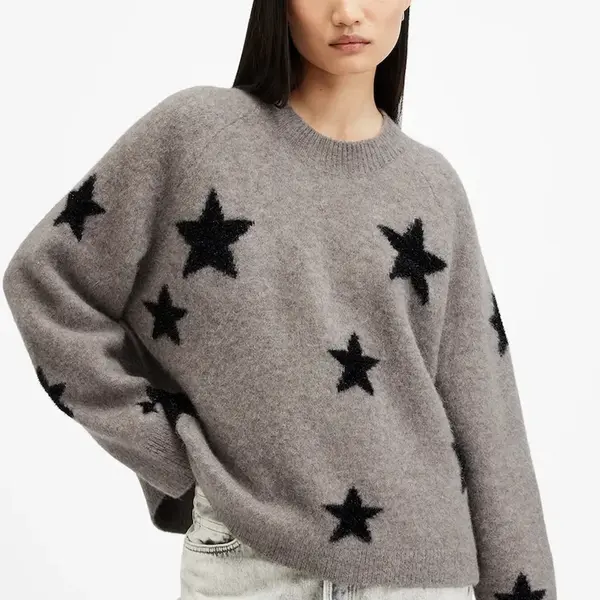 Vlněný svetr AllSaints STARLET dámský, tmavomodrá barva, W136KB