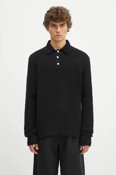 Vlněný svetr Norse Projects Rasmus Relaxed Brushed Polo