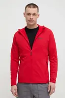 Sportovní mikina Jack Wolfskin Baiselberg červená barva, s kapucí, 1710541