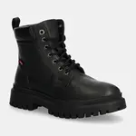 Farmářky Levi's LENNOX dámské, černá barva, na plochém podpatku, 000CK-0001