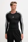 Tréninkové tričko s dlouhým rukávem adidas Performance Techfit černá barva, s aplikací, IN5586