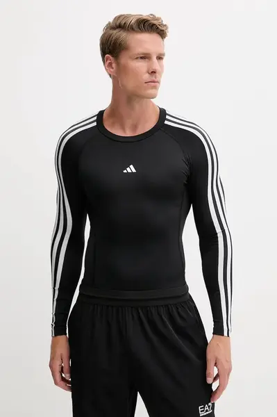 Tréninkové tričko s dlouhým rukávem adidas Performance Techfit černá barva, s aplikací, IN5586