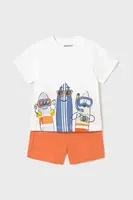 Dětská bavlněná souprava Mayoral oranžová barva, 1656