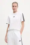 Bavlněné tričko adidas Essentials béžová barva, JM2394