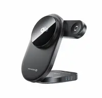 Skládací bezdrátová Qi2 nabíječka Swissten MagBase 3v1 (kompatibilní s MagSafe) černá