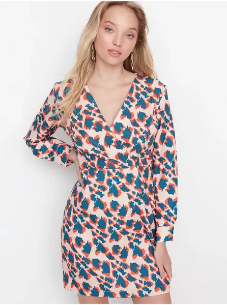 Šaty na denné nosenie pre ženy Trendyol - béžová, modrá