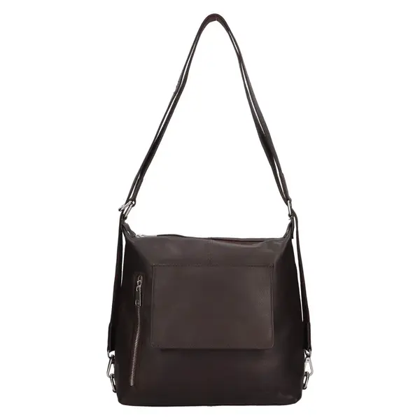 Dámska kožená kabelka/batoh SendiDesign Jena - tmavo hnedá