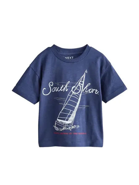 Next Tričko  tmavomodrá / biela