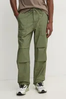 Bavlněné kalhoty Levi's zelená barva, jednoduché, A9210