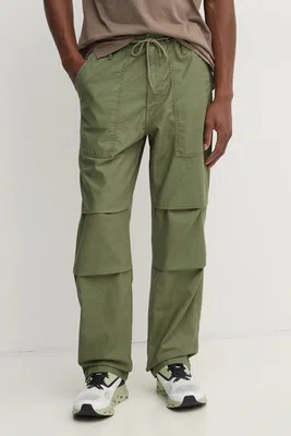 Bavlněné kalhoty Levi's zelená barva, jednoduché, A9210