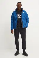 Oboustranná péřová bunda Helly Hansen HH REVERSIBLE DOWN pánská, tmavomodrá barva, 53890