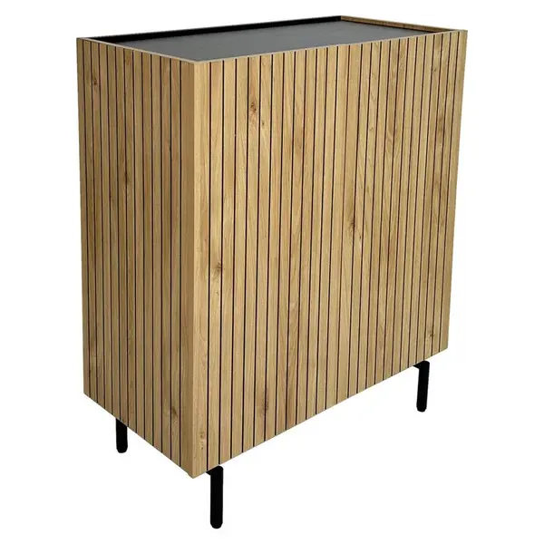 Xora VYSOKÁ KOMODA, černá, barvy dubu, 80/95/40 cm