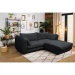 MID.YOU ROHOVÁ SEDAČKA, textil, černá