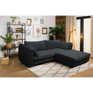 MID.YOU ROHOVÁ SEDAČKA, textil, černá