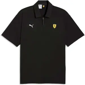 Puma FERRARI RACE CLOUDSPUN POLO Pánske polo tričko, čierna, veľkosť
