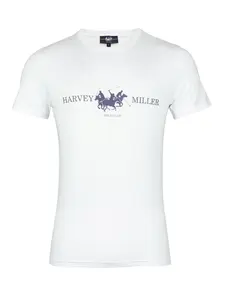 HARVEY MILLER Tričko  tmavomodrá / biela