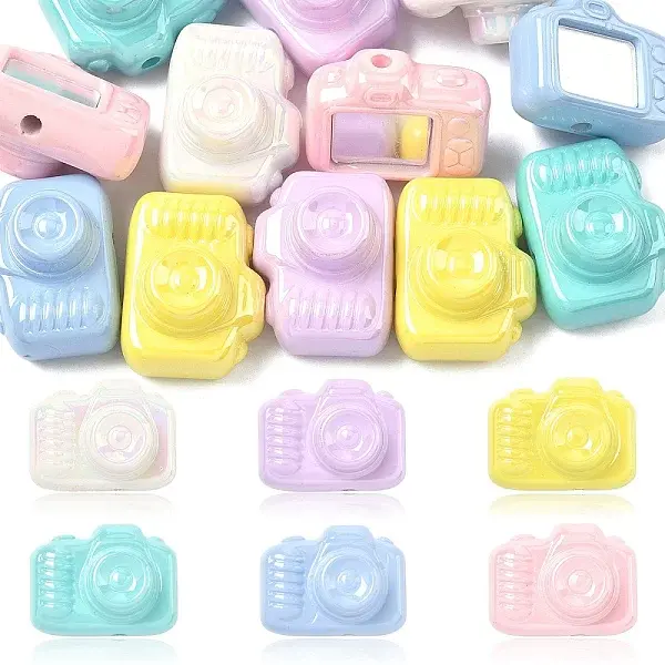 12Pcs 6 Colors Opaque Acrylic Beads