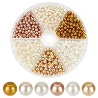 900Pcs 6 Colors Baking Painted Pearlized Glass Pearl Beads