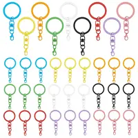 36Pcs 9 Colors Spray Painted Iron Keychain Swivel Clasps