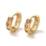 Rack Plating Brass Micro Pave Cubic Zirconia Hoop Earrings