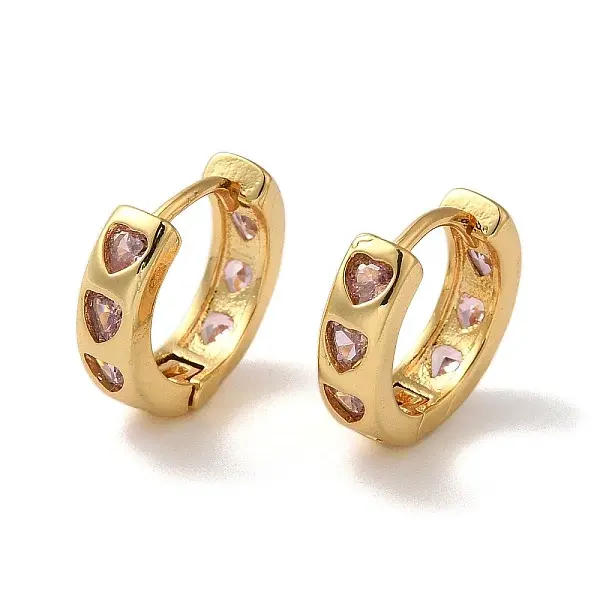 Rack Plating Brass Micro Pave Cubic Zirconia Hoop Earrings