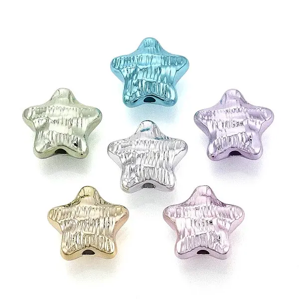 Textured Plating Opaque Acrylic Beads