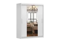 Šatní skříň Vista 01 Barva korpusu: Bílá, Dveře: Bílá mat / zrcadlo