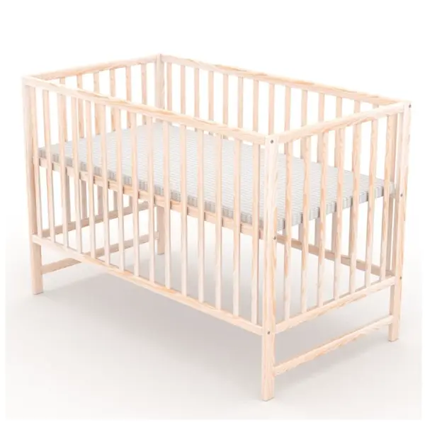 NELLYS Postýlka pro miminko Nature 120x60cm se spouštěcím bokem - přírodní