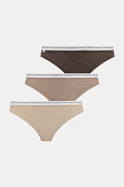 Lacoste  tanga dámské bavlněné s elastanem 3-pack