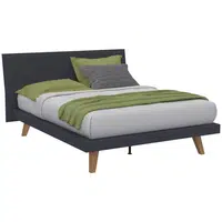 Livetastic ČALOUNĚNÁ POSTEL, 160/200 cm, antracitová, platinová, divoký dub