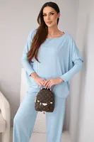 Kesi Włoski dámsky viskózový set modrý