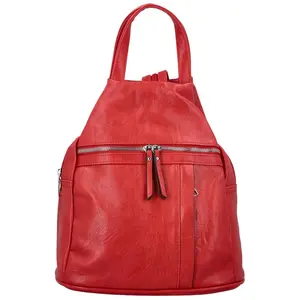 Stylový dámský koženkový batoh Narcisa, červený