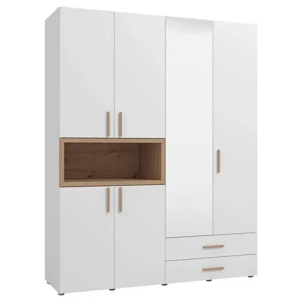 MID.YOU ŠATNÍ SKŘÍŇ, bílá, dub artisan, 179/226,5/56,5 cm