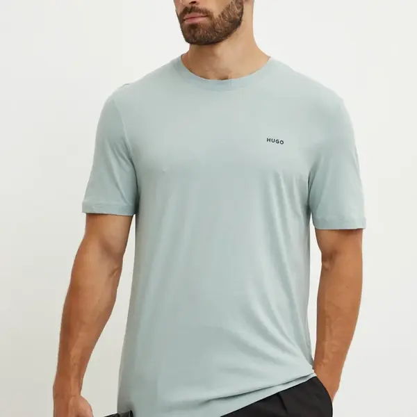 Bavlněné tričko HUGO Dero222 šedá barva, 50466158