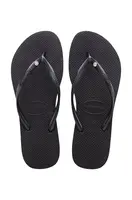 Žabky Havaianas SLIM CRYSTAL SW II dámské, černá barva, na plochém podpatku, 4145651.009