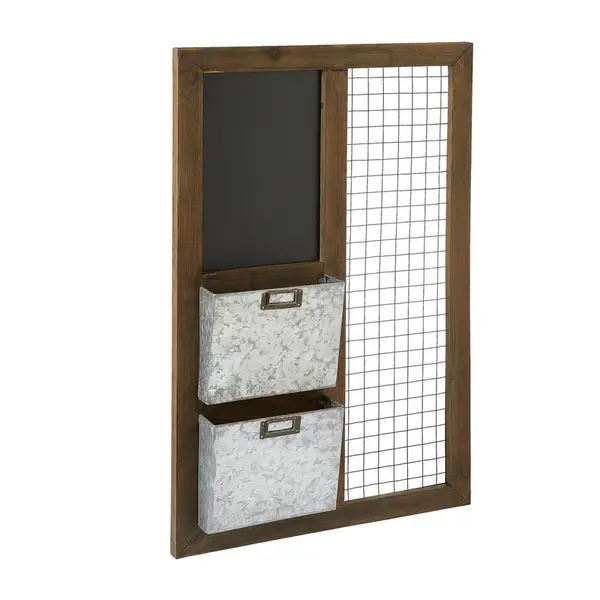 Landscape NÁSTĚNNÝ REGÁL, jedle, hnědá, šedá, 48/8/75 cm