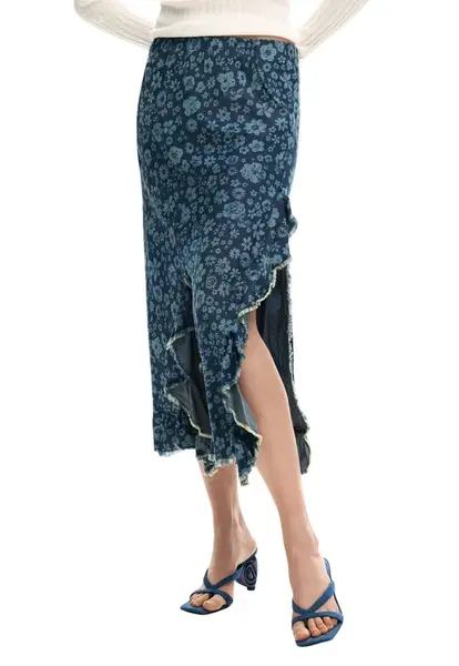 Kvetinová midi sukňa Desigual