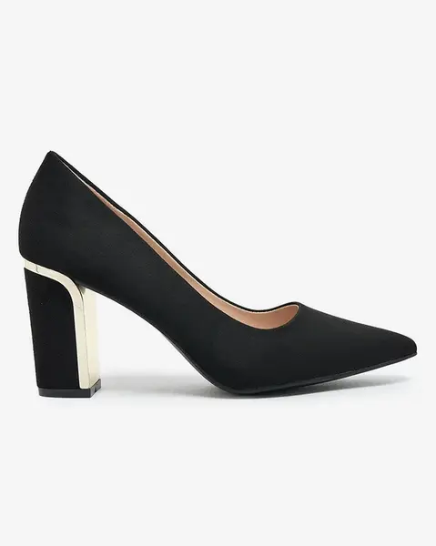 Resti Black women's eco-suede post pumps Afrogosa