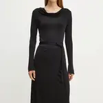 Šaty BOSS černá barva, midi, 50518786