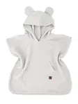 Baby Nellys Dětské mušelínové pončo lux s kapucí Teddy, rychleschnoucí, šedé
