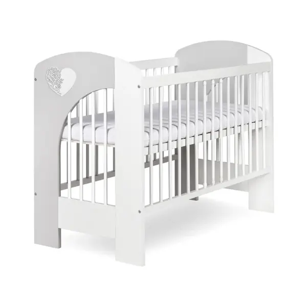 KLUPŚ Postýlka NELL 120 x 60 cm  - bílá s šedou