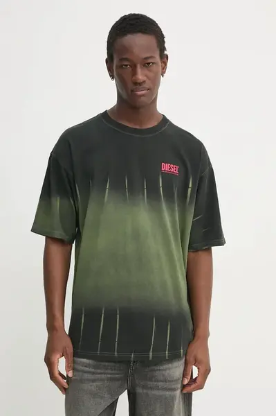 Bavlněné tričko Diesel T-BOXT-R3 T-SHIRT zelená barva, A16121.0SLBQ