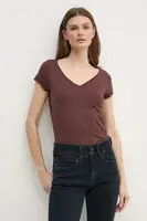 Tričko Sisley hnědá barva