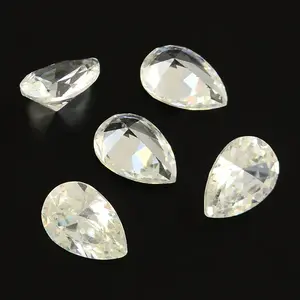 Teardrop Shaped Cubic Zirconia Pointed Back Cabochons