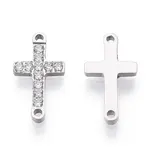 316 Surgical Stainless Steel Clear Cubic Zirconia Connector Charms