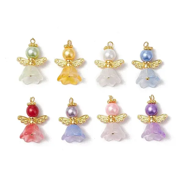 8Pcs 8 Colors Glass Pendants