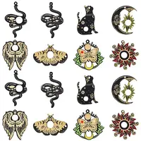 16Pcs 8 Styles Opaque Printed Acrylic Pendants