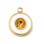 304 Stainless Steel Enamel with Rhinestone Pendants