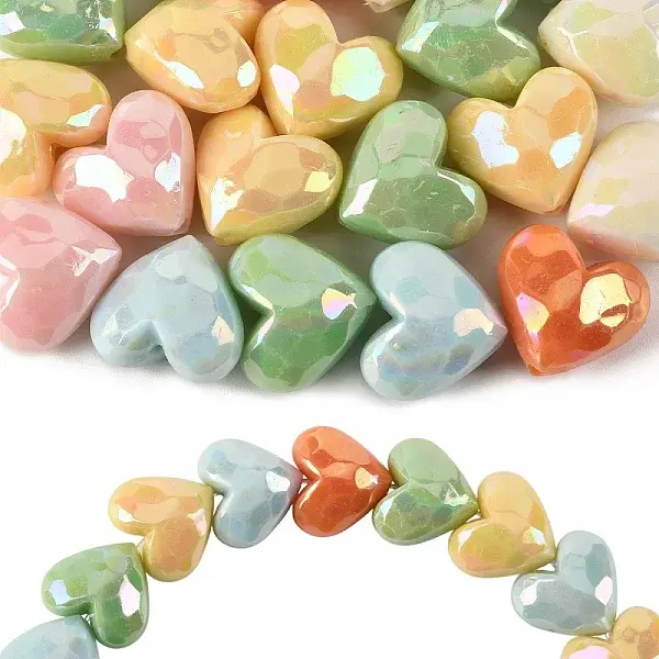 20Pcs UV Plating Opaque Acrylic Beads