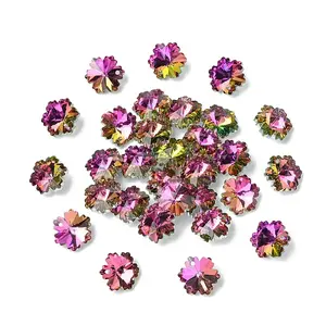 30Pcs Electroplated Glass Charms